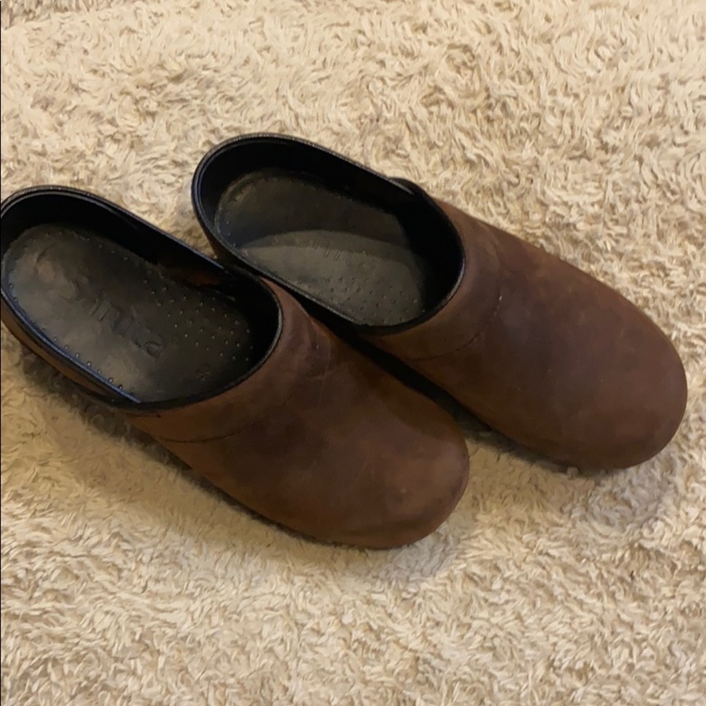 Sanita Professional Brown Leather Clog
